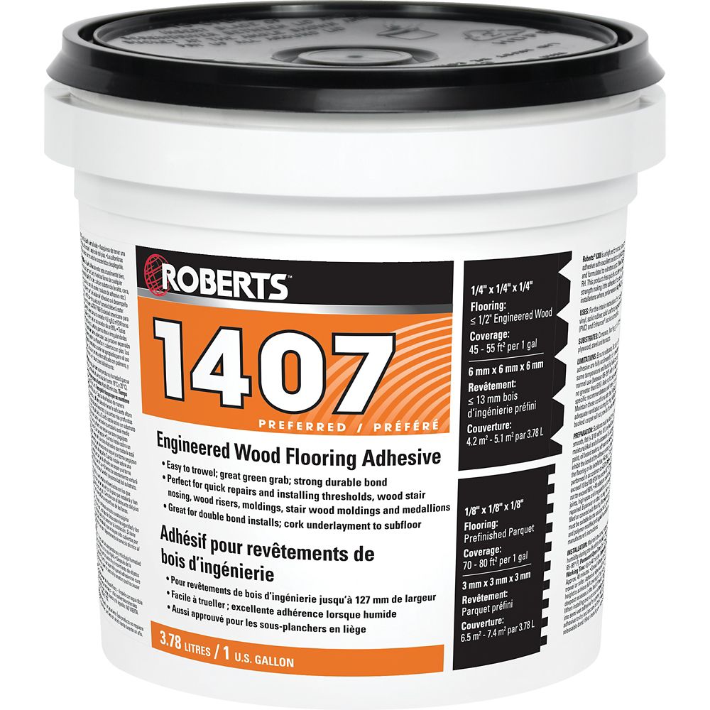 Roberts 1407 Adhésif à Base d'Uréthane Acrylique pour Bois d'Ingénierie, 3.78L Home Depot Canada