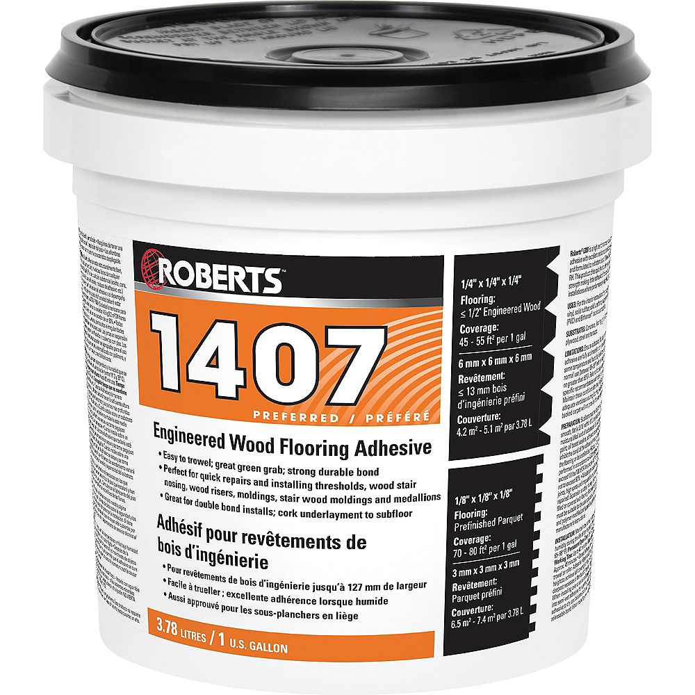 Roberts 1407 3 78l Acrylic Urethane Adhesive For Engineered Wood Floors The Home Depot Canada