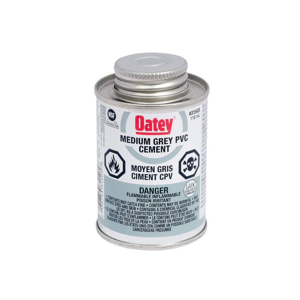 Oatey 118 Ml Pvc Cement Medium Gray (C) The Home Depot Canada