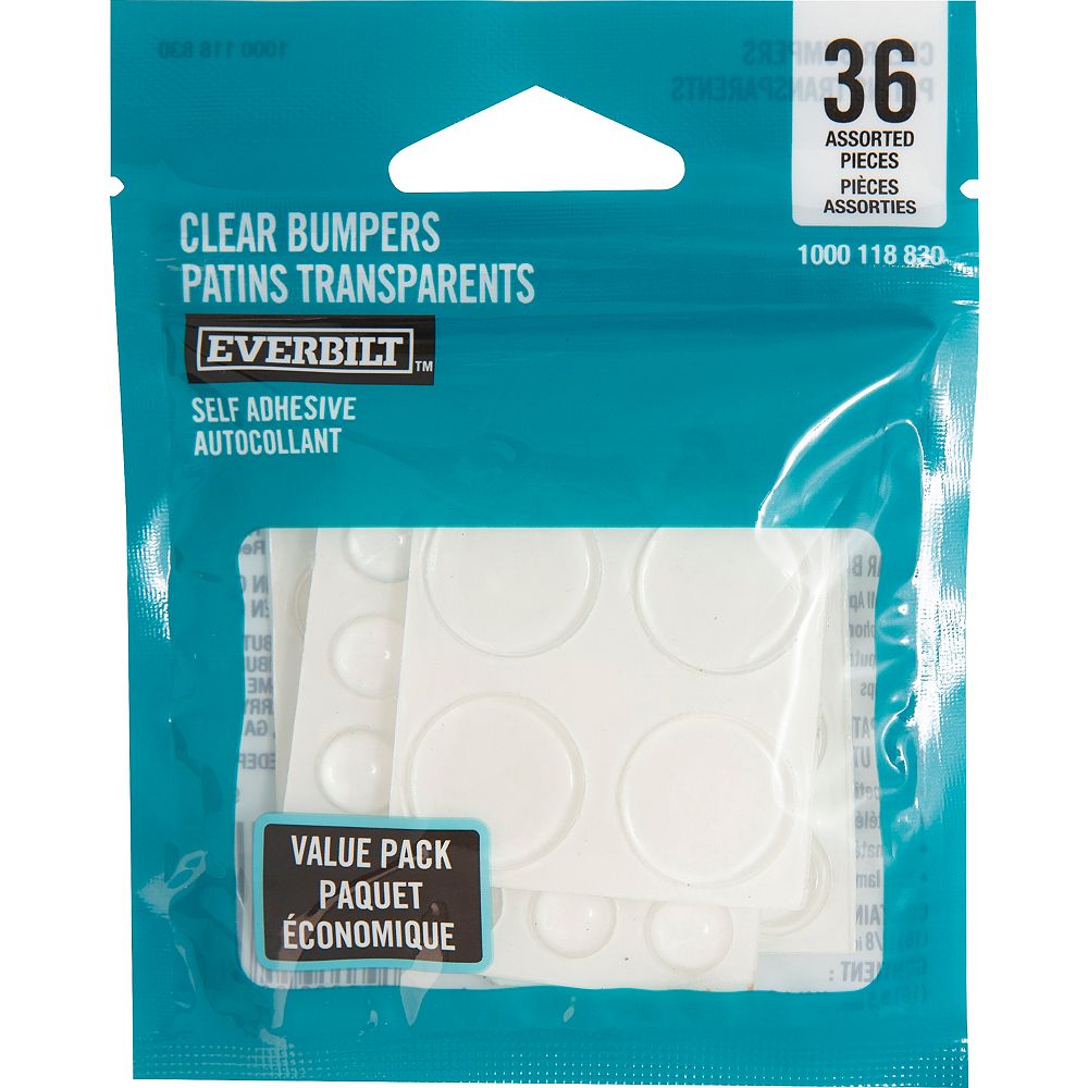 Everbilt Assorted SelfAdhesive Round Clear Surface Bumpers (36 per