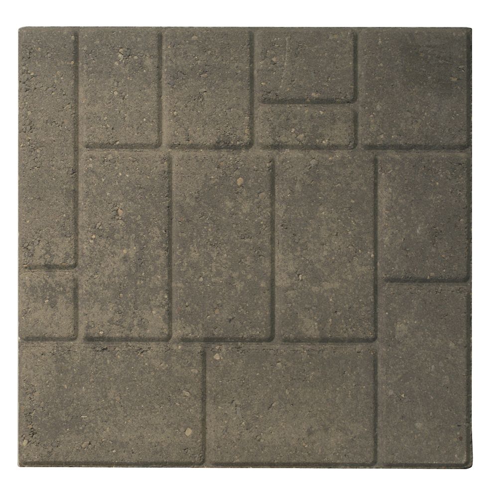 Cindercrete Slab 18 inch X18 inch Cobbleface Grey/Charcoal The Home