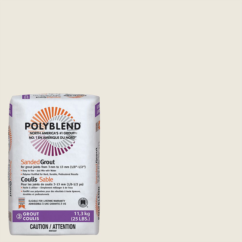 Custom Building Products Polyblend 381 Bright White 25 Lb Sanded Grout The Home Depot Canada