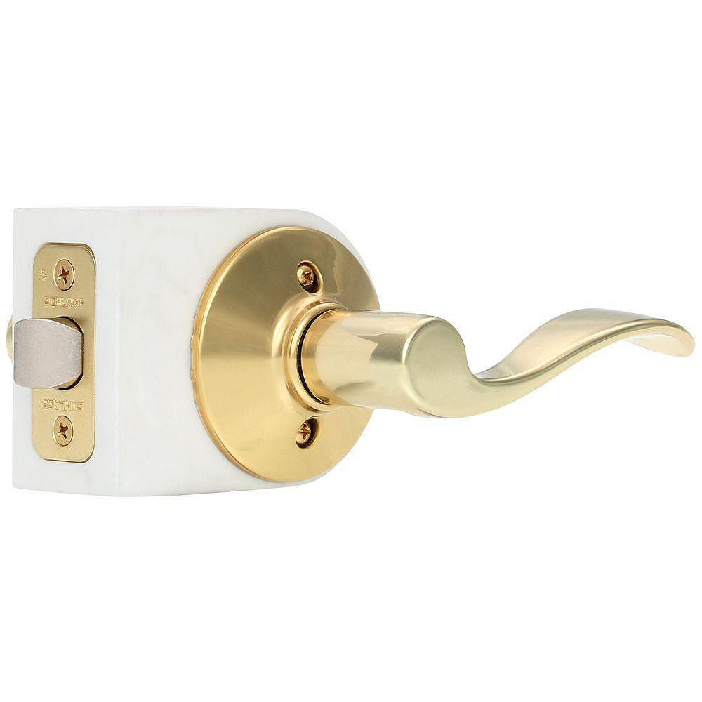 Schlage Accent Bright Brass Hall/Closet Inactive NonLocking Passage