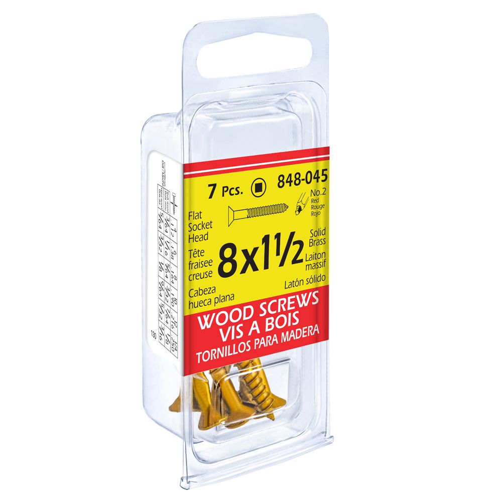 8 x 1 Brass Slot Round Head Wood Screws