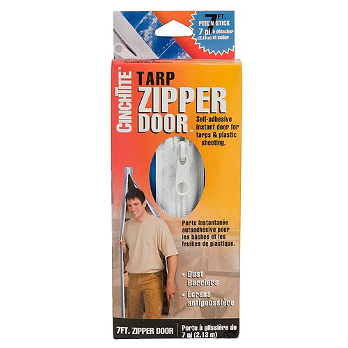 Homax CinchTite 7-ft. Tarp Zipper Door-7970