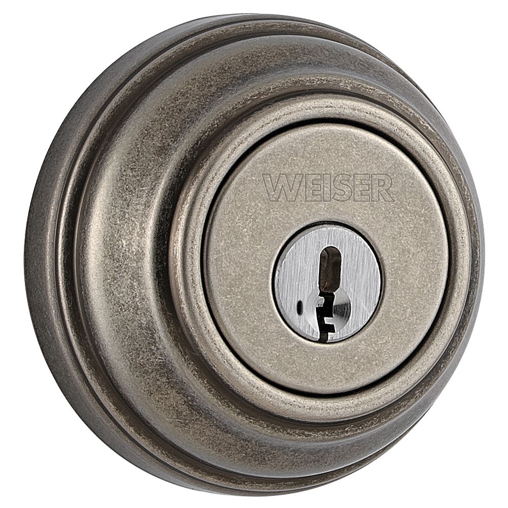 Weiser Collections Rustic Pewter Single Cylinder Deadbolt The Home Depot Canada