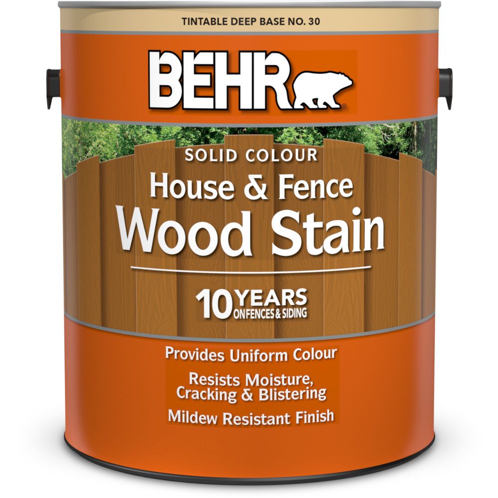 BEHR House Fence Solid Colour Wood Stain Deep Base No 30 3 79L   P 1000123327 