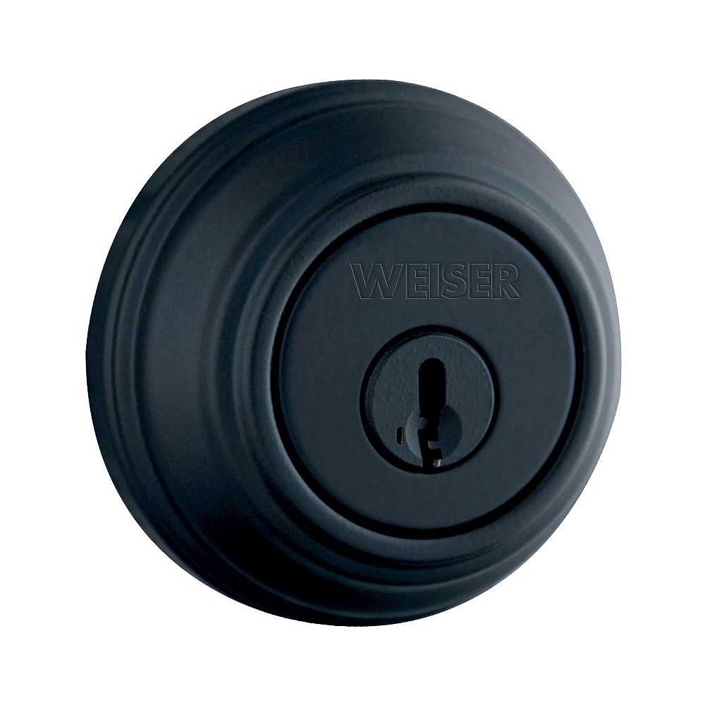 Weiser Grade 1 Single Cylinder Deadbolt in Black The Home Depot Canada