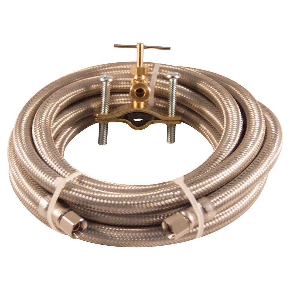 Aqua Dynamic Installation Kit Ice Maker 10 Ft Braided Stainless Steel The Home Depot Canada