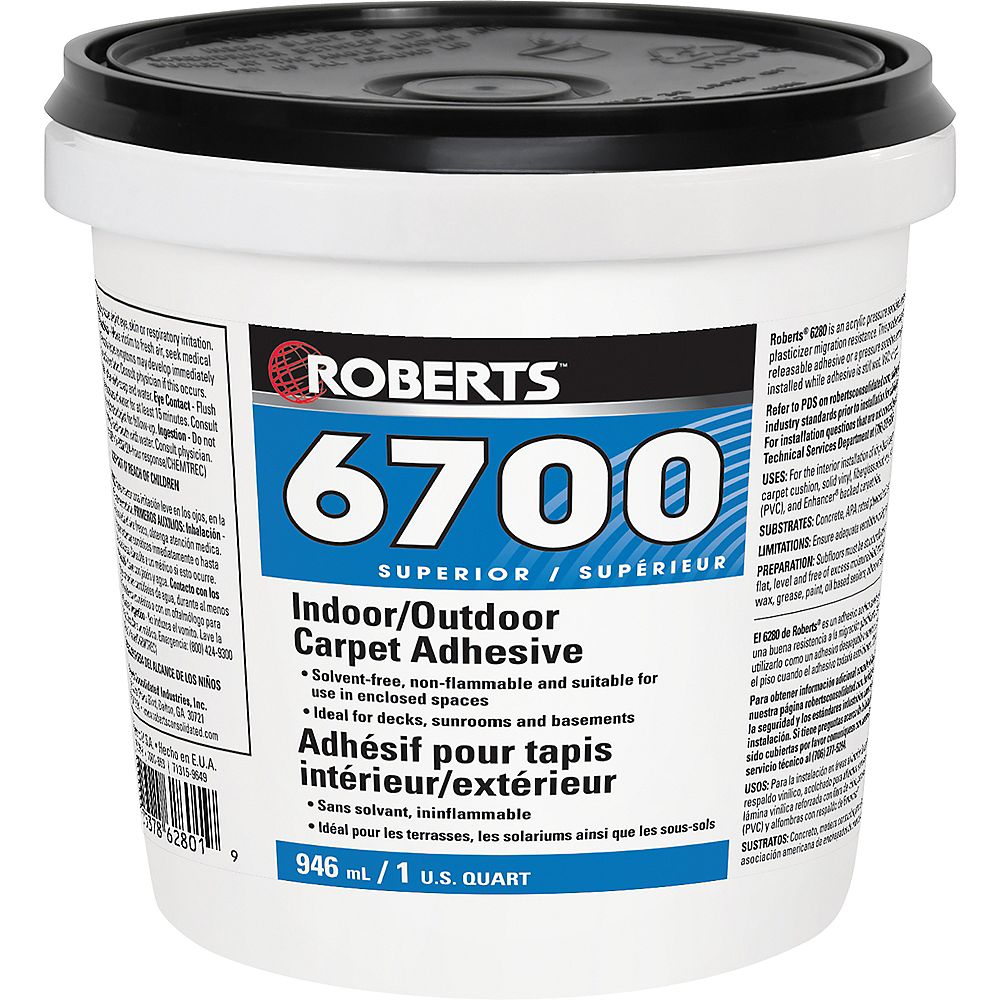 Roberts 6700 946ml Indoor Outdoor Carpet Adhesive And Glue The Home Depot Canada Roberts 6700 946ml Indoor Outdoor, How To Glue Outdoor Carpet Cement