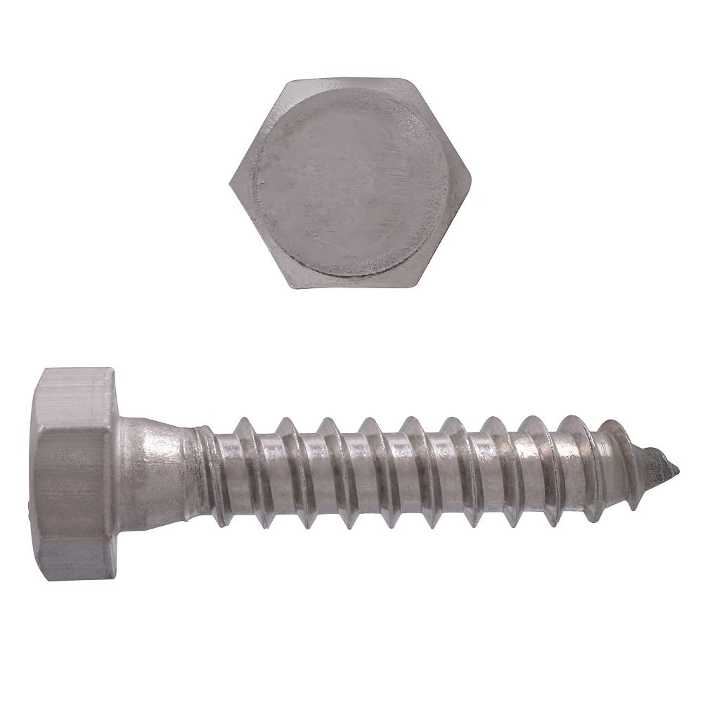 Paulin 516 Inch X 1 12 Inch 188 Stainless Steel Hex Head Lag Bolt The Home Depot Canada 