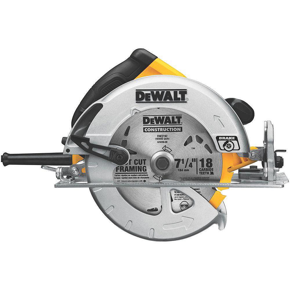 Dewalt Scie Circulaire Legere De 15 Amperes De 7 1 4 Po Avec Frein Electrique Home Depot Canada