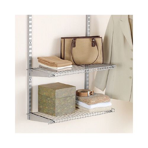 26-inch Shelf with Brackets in Satin Nickel (2-Pack)