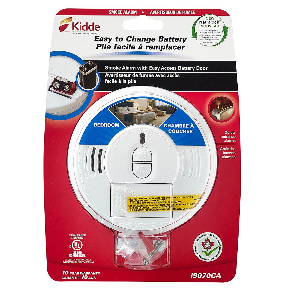 Kidde Battery Operated Front Load Smoke Alarm with Hush Feature The