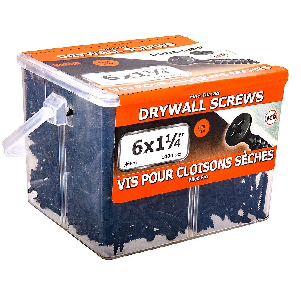 Paulin 6 x 11/4inch Flat Head Phillips Drive Fine Thread Drywall Screws 1000pcs The Home