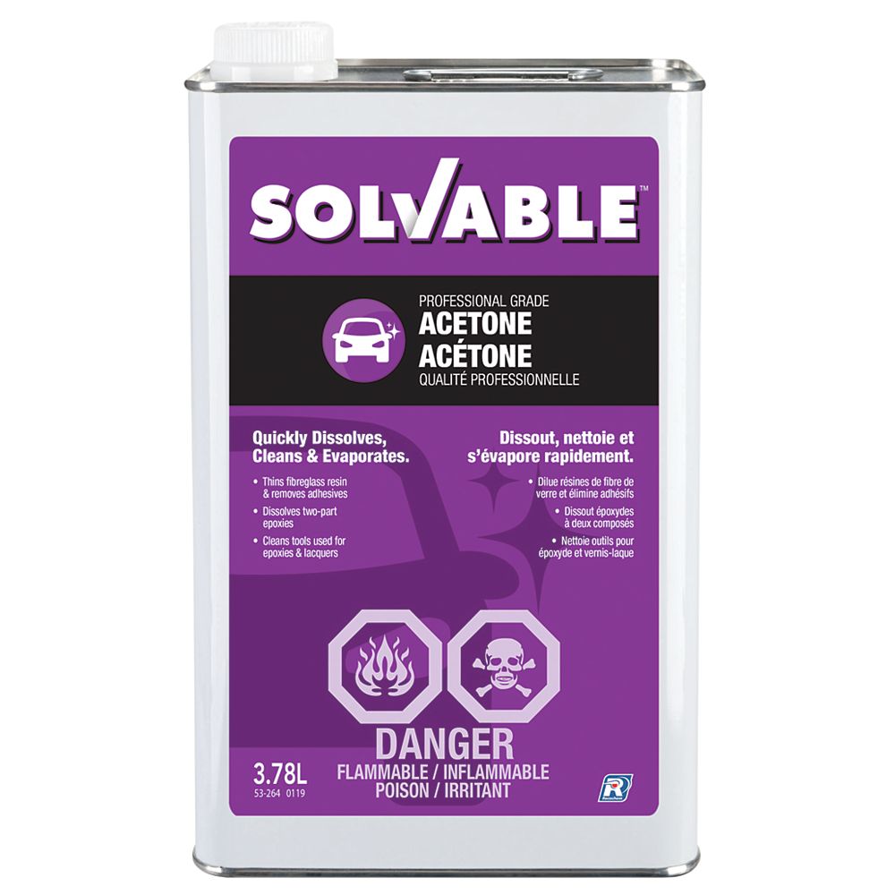 SOLVABLE Acétone de qualité professionnelle 3,78 L Home Depot Canada