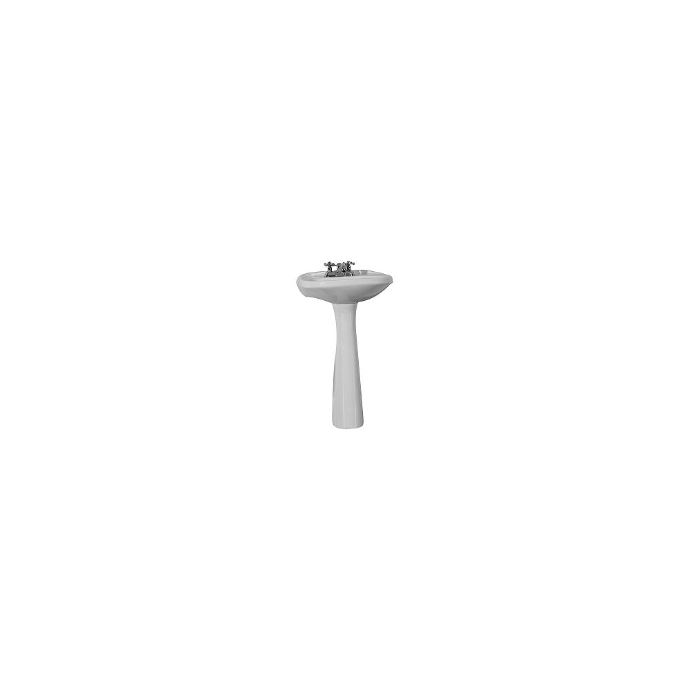 Ceralux Regina Pedestal Sink Leg in White The Home Depot Canada