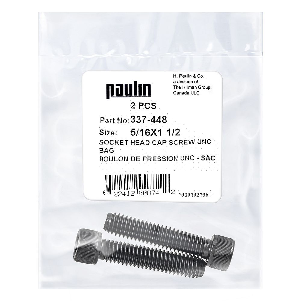 Paulin 516 18 X 1 12 Inch Socket Head Cap Screw Unc Phosphate Coated 2 Pcs The Home Depot 