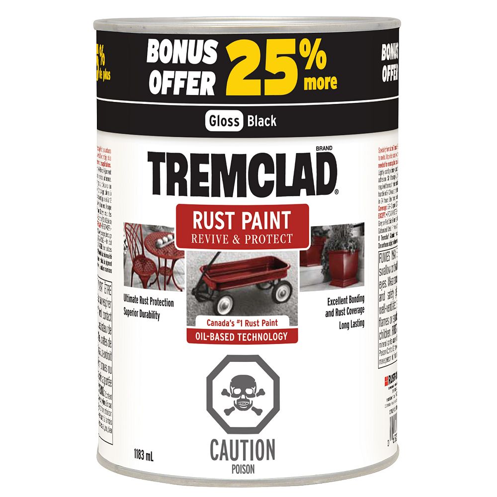 TREMCLAD Tremclad Noir Lustré 25 de Plus 1183 ml Home Depot Canada