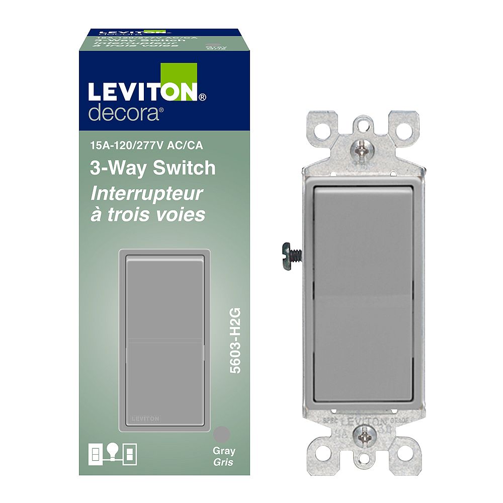 Leviton Decora 3 Way Switch Gray The Home Depot Canada