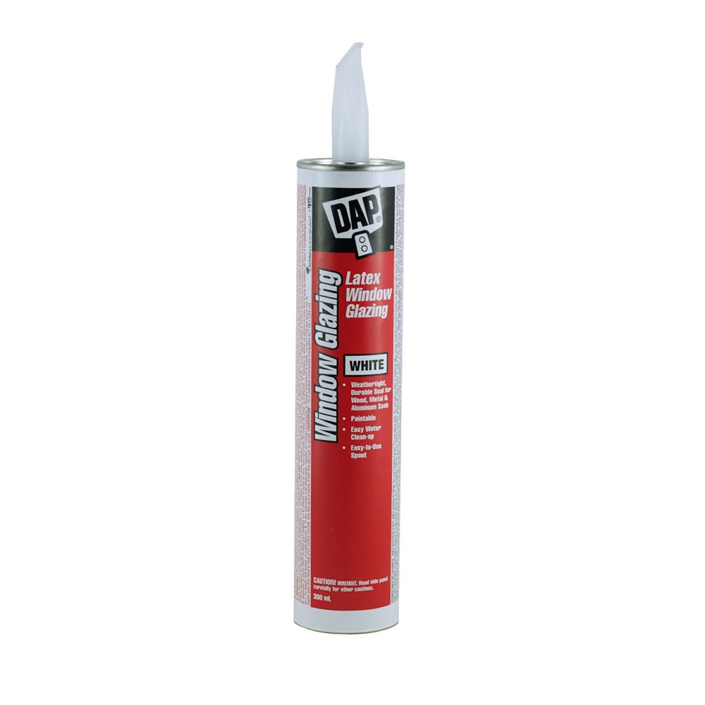 DAP Mastic transparent à sec au latex pour fenêtres Blanc 300 ml