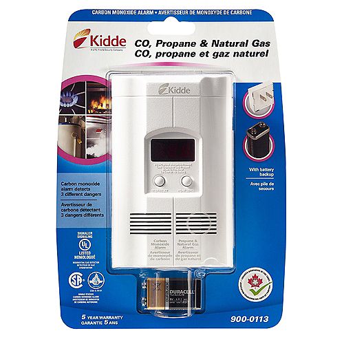 Plug-In Carbon Monoxide Propane Natural Gas Alarm with Battery Back Up