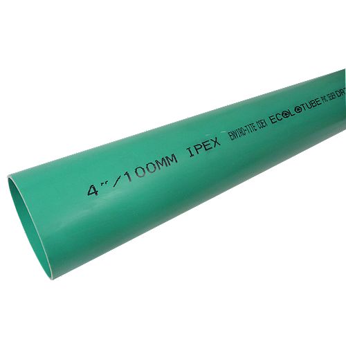 PVC 4 Inch x 10 Feet Solid Sewer Pipe - Ecolotube