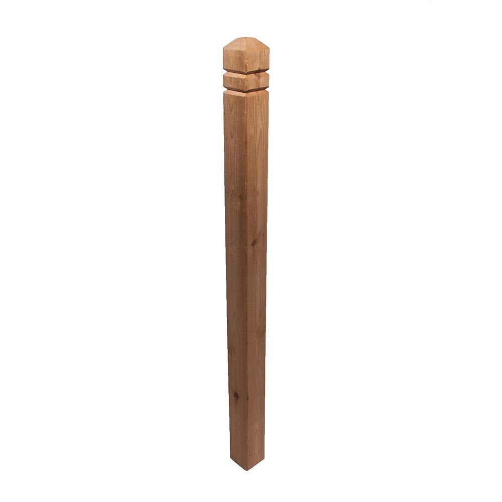 HDG 4X4X54 Notched Cedar Deck Post The Home Depot Canada