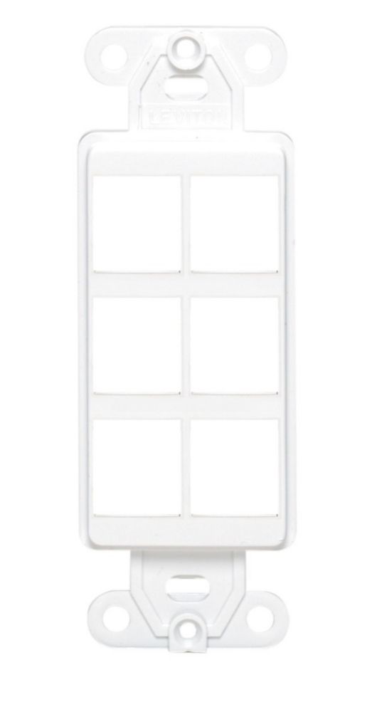 Leviton 41646-A Quickport Decora Insert, 6-Port, Mandelfarben, Für Multimedia-Wandanschlüsse