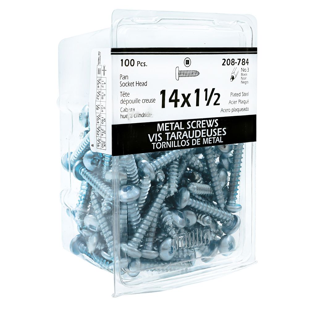 Paulin 14 X 1 12 Inch Pan Head Square Drive Steel Metal Screws Zinc Plated 100pcs The 