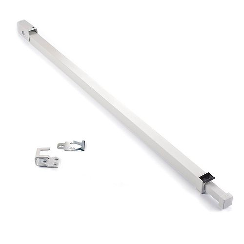 Inc Childproof Patio Door Security Bar with Anti-Lift Lock (White)