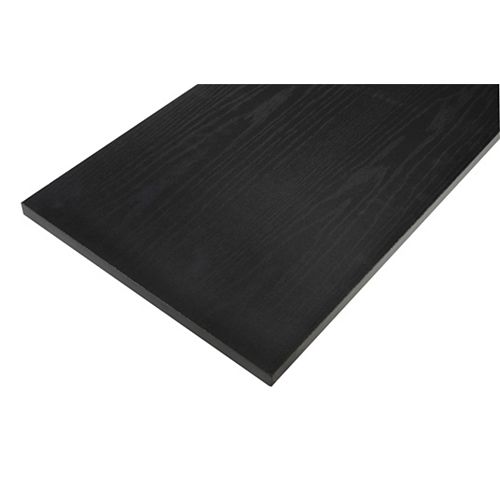 12-inch D x 36-inch L Black Laminated Wood Shelf