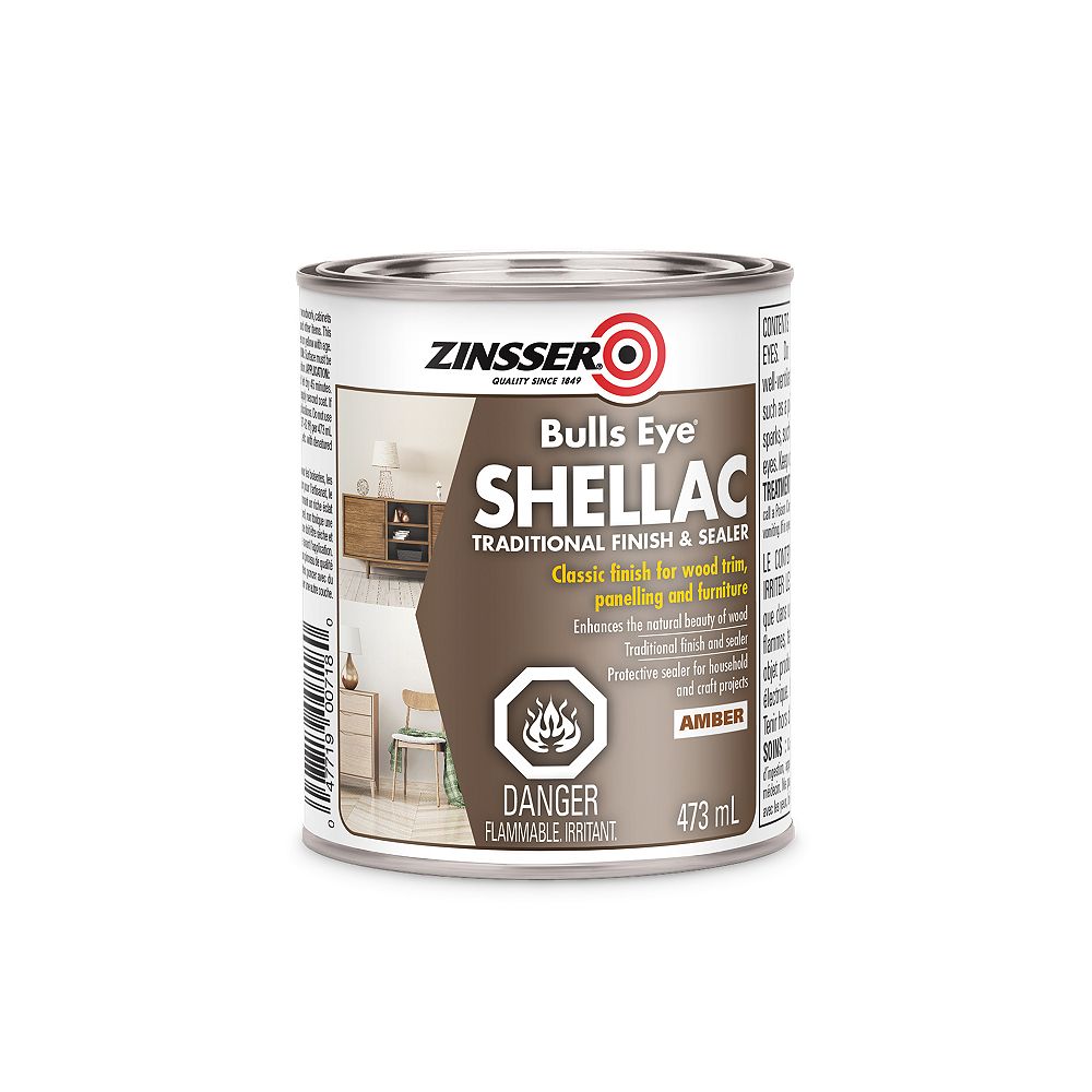 Zinsser Bulls Eye Shellac Traditional Finish & Sealer In Amber, 473 ml The Home Depot Canada