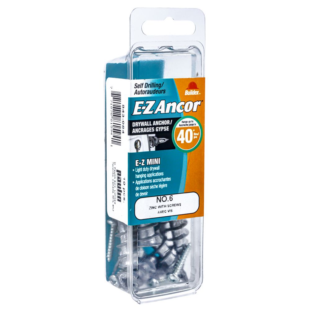 EZ Ancor® EZ Ancor® Mini 6 SelfDrilling Zinc Drywall Anchors with