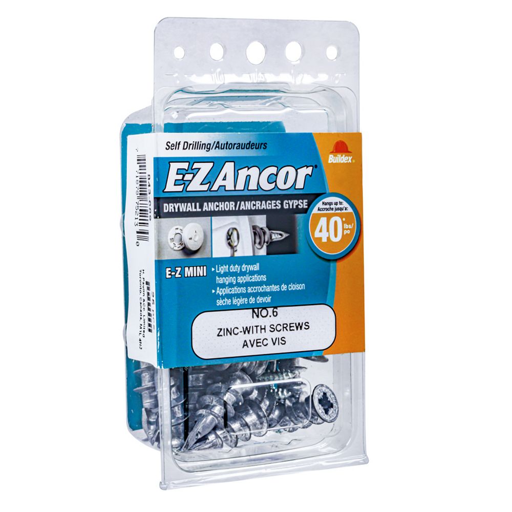 EZ Ancor® EZ Ancor® Mini 6 SelfDrilling Zinc Drywall Anchors with
