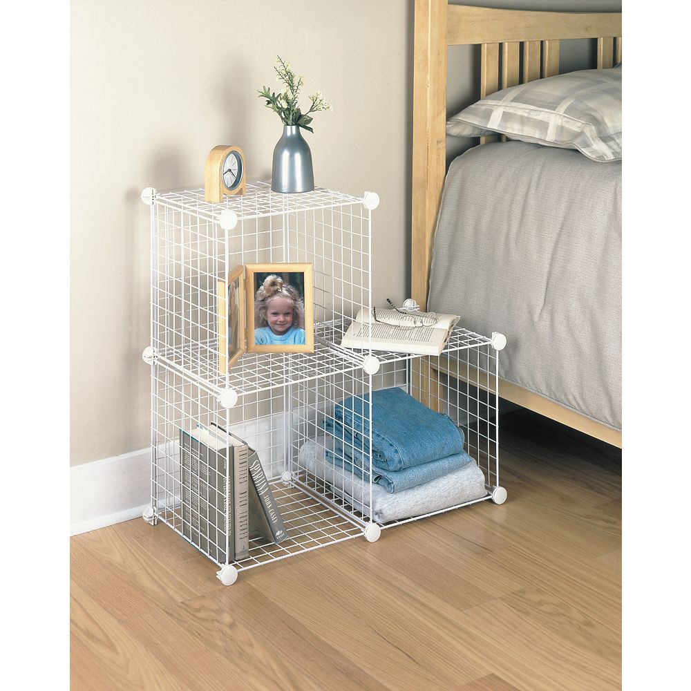 Rubbermaid Storage Cube 3 Pack The, Cube Grid Wire Storage Shelves White
