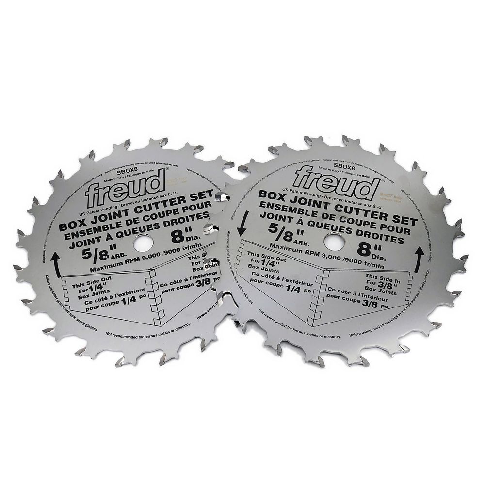 Freud 8inch x x 5/8inch x Box Joint Cutter Kit/Set for Wood Cutting