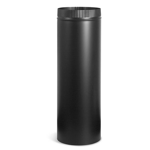 Imperial 6-inch x 24-inch Black Matte Single Wall Stove Pipe