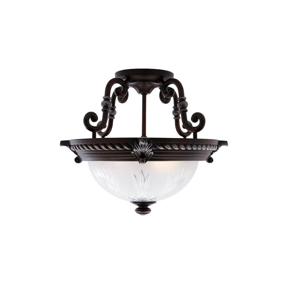 Hampton Bay Bercello Estates 2Light Volterra Bronze SemiFlushmount
