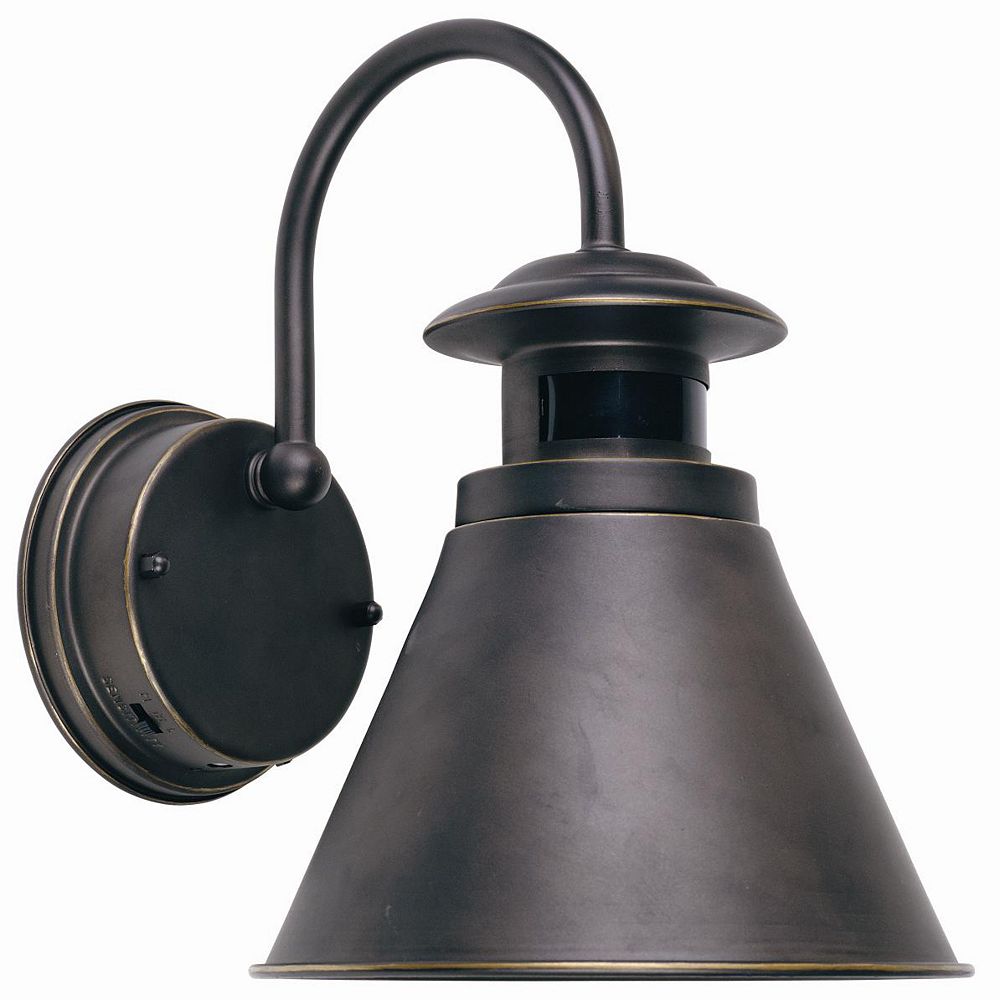 Hampton Bay Outdoor Wall Lantern with Motion Sensor, Oil Rubbed Bronze