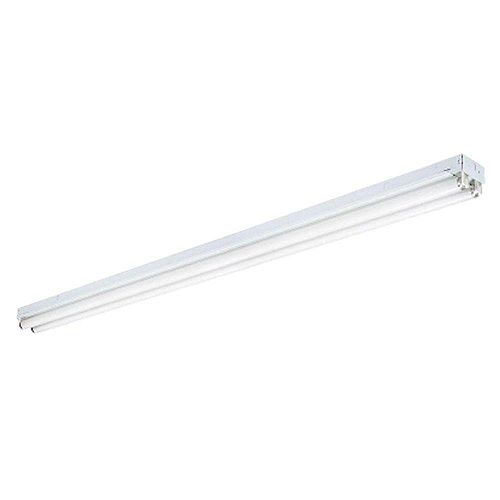 2-Light White Ceiling Commercial Strip Fluorescent Light