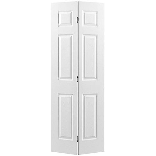 Masonite 24-inch x 78-inch Primed 6 Panel Hollow Core Smooth Interior Bi-fold Door