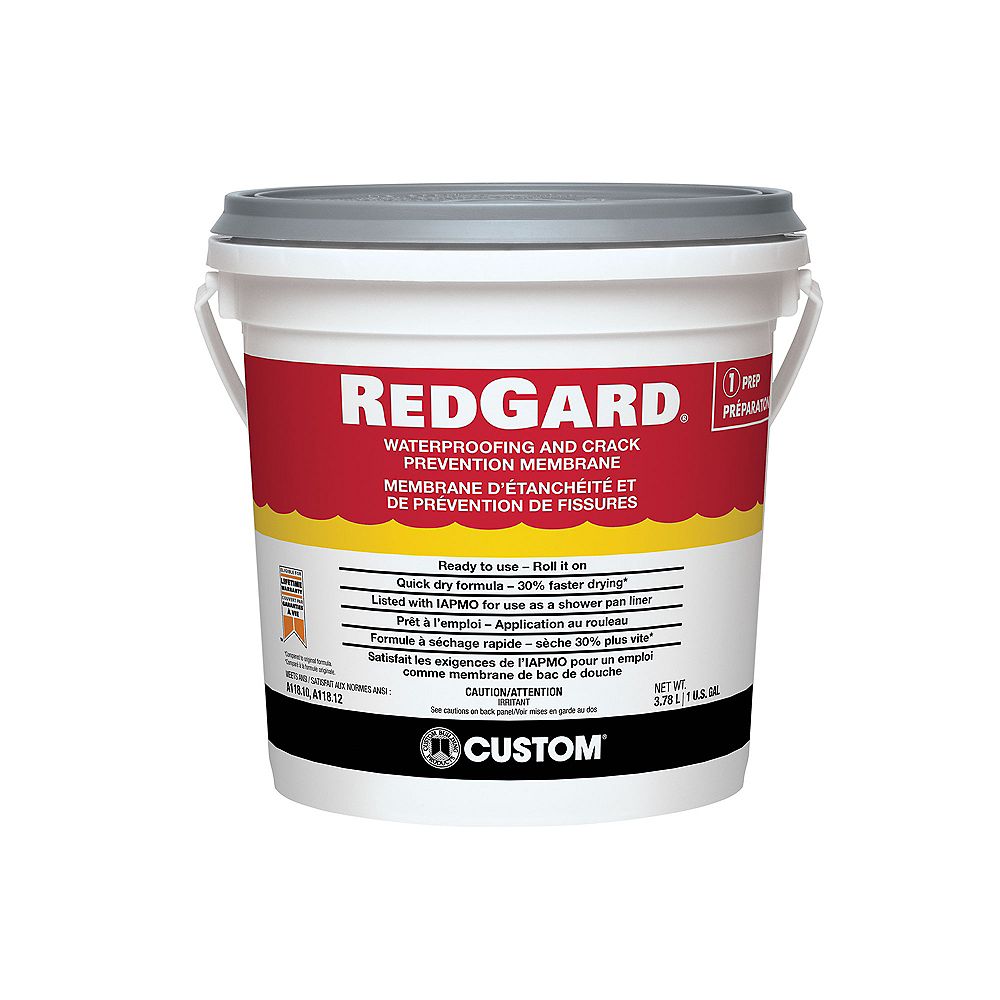 Custom Building Products Redgard 1 Gal Waterproofing And Crack Prevention Membrane The Home Depot Canada