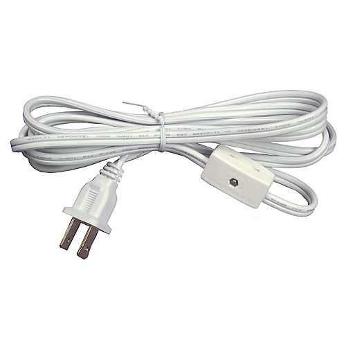 White Lamp cord with Switch - 6 Feet