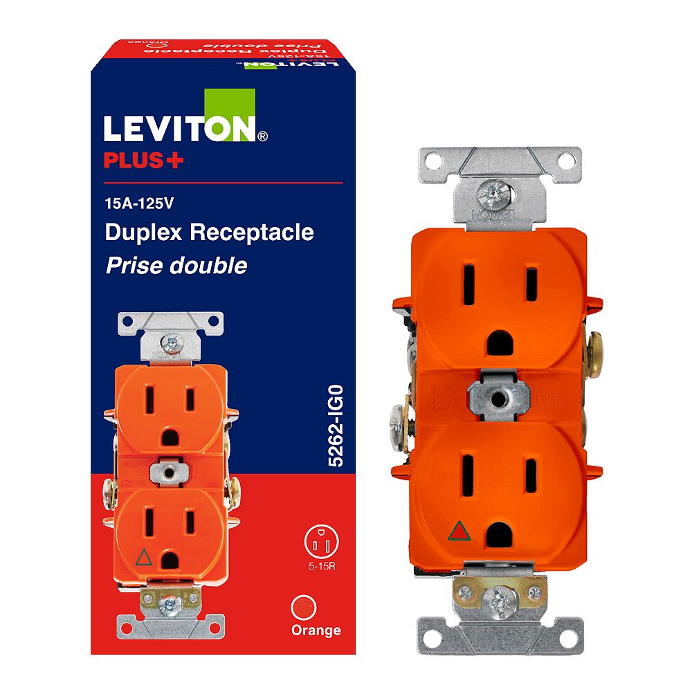 Leviton Spec Grade Duplex Receptacle, Orange The Home Depot Canada