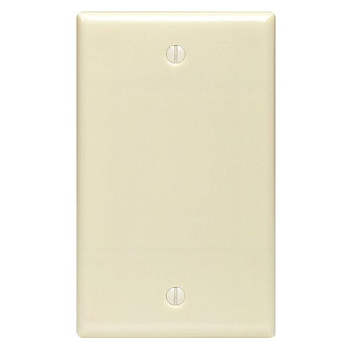 No Device Single Gang Blank Wall Plate, Ivory