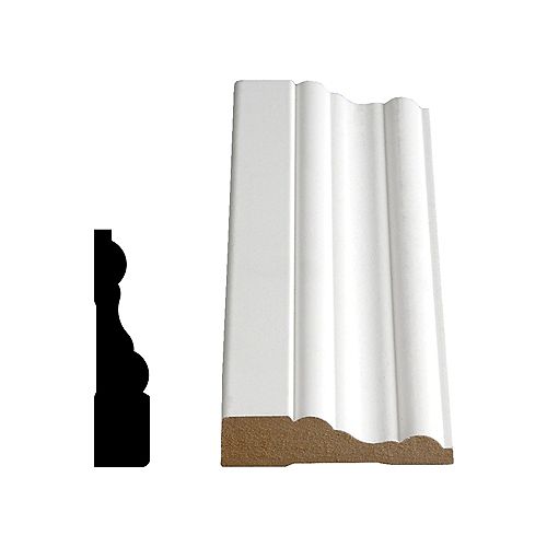 Alexandria Moulding 3/4-inch x 3-inch Colonial LDF Primed Fibreboard Casing