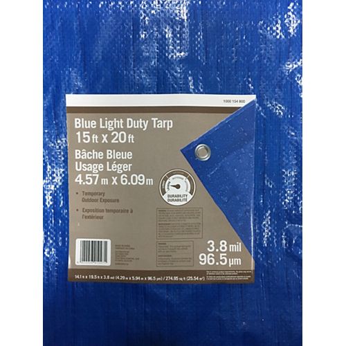 15 ft. x 20 ft. Blue Light Duty Tarp