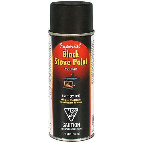 340g Black Aerosol Stove Paint (Solvent-Based)