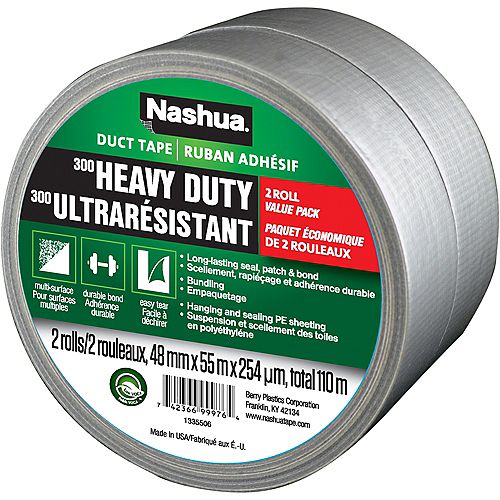 Heavy Duty Duct Tape 2PK - 300 Series - Silver - 1.89-inch x 60 yard